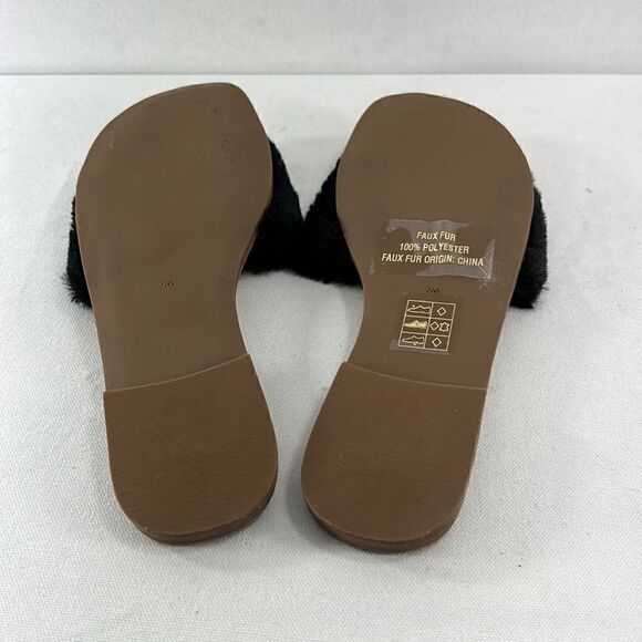 Jack Rogers Faux Fur Sabrina Slide Sandal Black Size 7- NIB - Picture 6 of 7